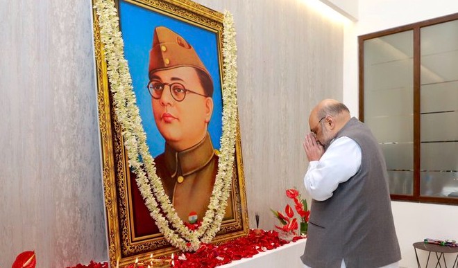 Union Home Minister Amit Shah today paid tribute to Netaji Subhash Chandra Bose in Guwahati on the occasion of his 125th birth anniversary.