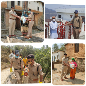 To help the needy during the second wave of the Corona period, the Tehri Police has embarked on a mission in Chamba and Hindolakhal. On the first day, the Chamba police team transported a cylinder of oxygen to a patient in Manjud village, on the other hand Hindolakhal police helped the two helpless women by delivering Rashad material. This service sentiment of the police has been welcomed by the people.