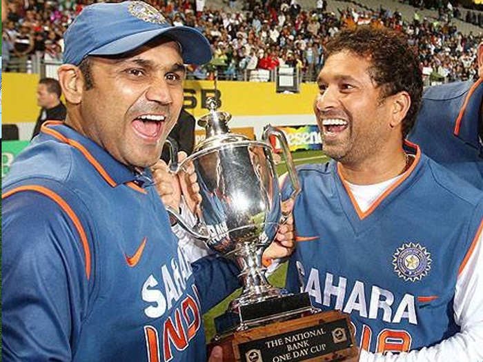 Former India opening batsman Virender Sehwag was compared to Sachin Tendulkar when he had set his feet in international cricket.