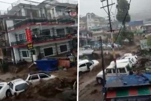The fierce form of monsoon has been seen in Dharamsala, Himachal. At the same time, in the tourist area Bhagsunag located in Dharamshala