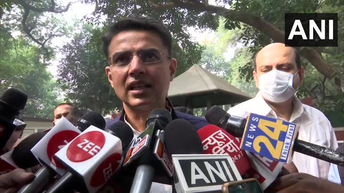 Former Deputy Chief Minister Sachin Pilot on Friday met Congress President Sonia Gandhi in Delhi amid speculations about cabinet reshuffle